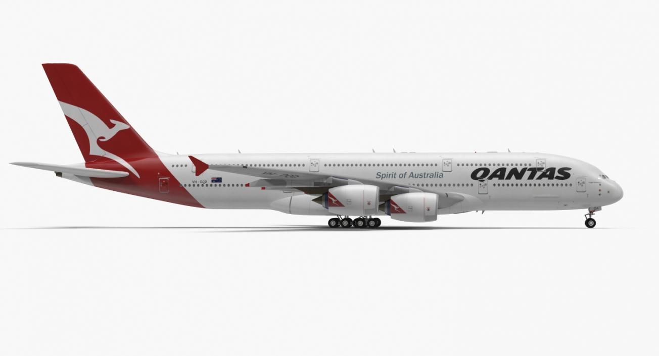 3D Airbus A380-1000 Qantas model